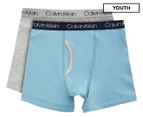 Calvin Klein Boys' Boxer Briefs 2-Pack - Heather Grey/Delphinium Blue