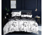 Tree Reversible Quilt/Doona/Duvet Cover Set(Double/Queen/King/Super King Size Bed) - Black M411