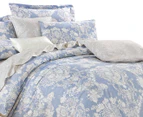 Ardor Coventry Single Bed Quilt Cover Set - Blue/Silver Grey