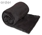 Ardor Boudoir 127x152cm Lucia Luxury Plush Velvet Throw - Charcoal