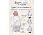 Baby Studio 3-9 Months 1.0 Tog Organic Cotton Swaddle Wrap - Dusty Pink 2