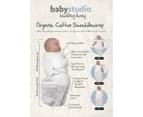 Baby Studio 0-3 Months 1.0 Tog Organic Cotton Swaddle Wrap - Bright White 2