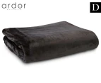 Ardor Boudoir 230x240cm Lucia Luxury DB Plush Velvet Blanket - Charcoal