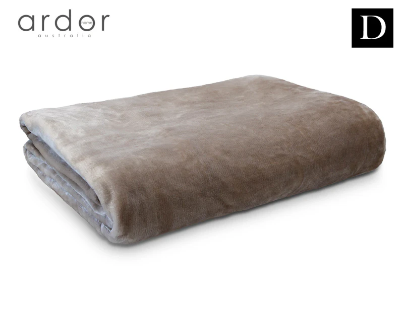 Ardor Boudoir 230x240cm Lucia Luxury DB Plush Velvet Blanket - Stone