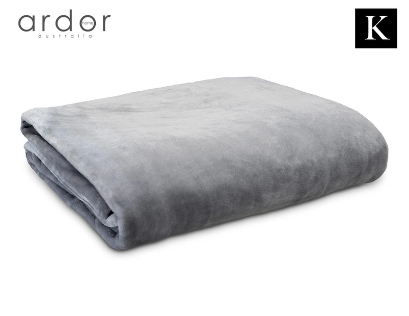 Ardor Boudoir 275x240cm Lucia Luxury KB Plush Velvet Blanket - Silver