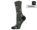 2 x Bamboozld Women's Ballet Bamboo Socks - Grey