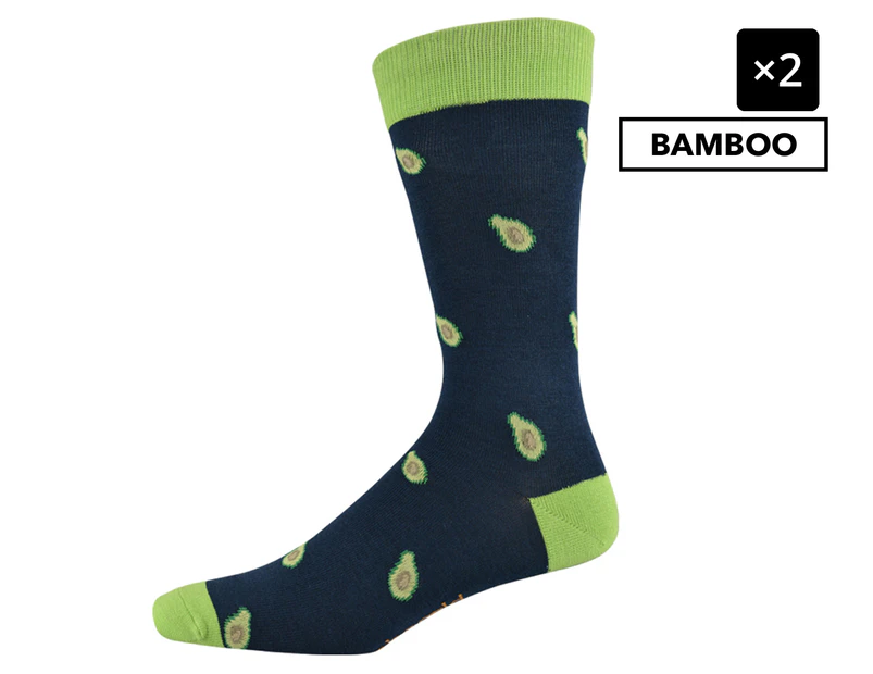 2 x Bamboozld Men's Avocado Bamboo Socks - Navy