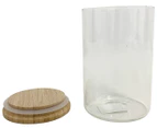Maine & Crawford 15cm Bamboo Lid Canister 2-Pack - Clear