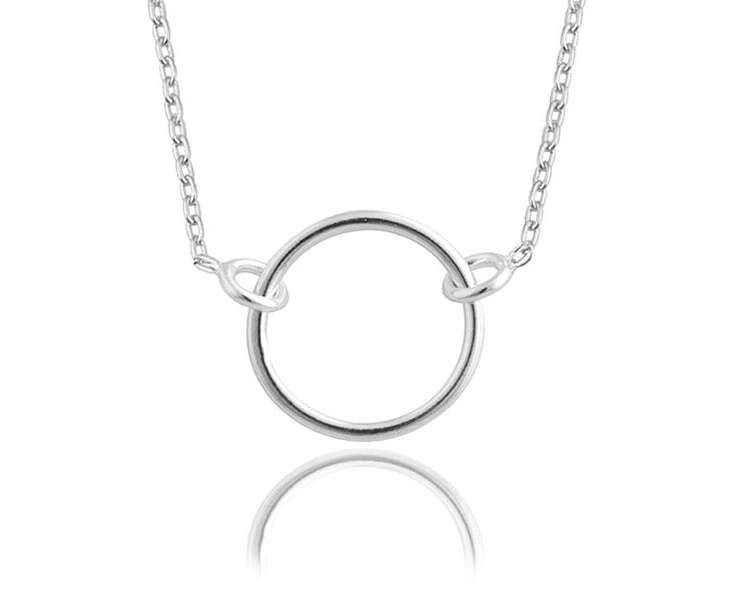 Sterling Silver Circle Pendant 45+3cm