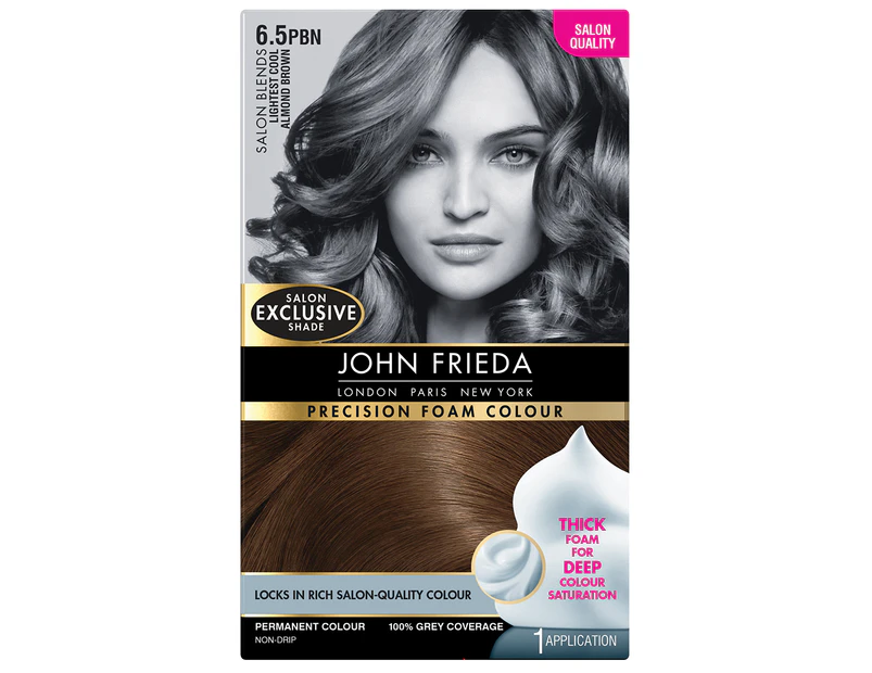 John Frieda Precision Foam Colour 6.5PBN Salon Blends Lightest Cool Almond Brown