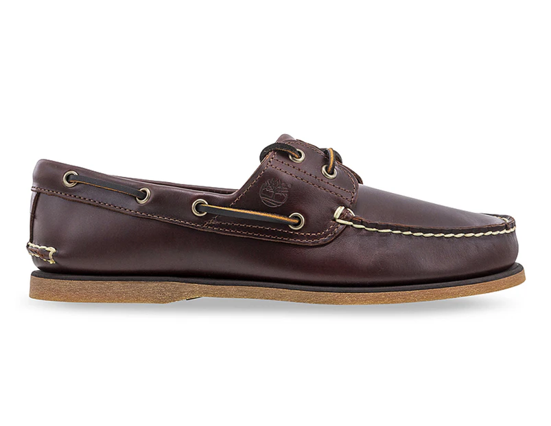 Timberland Men's 2-Eye Boat Shoes - Medium Brown Full Grain