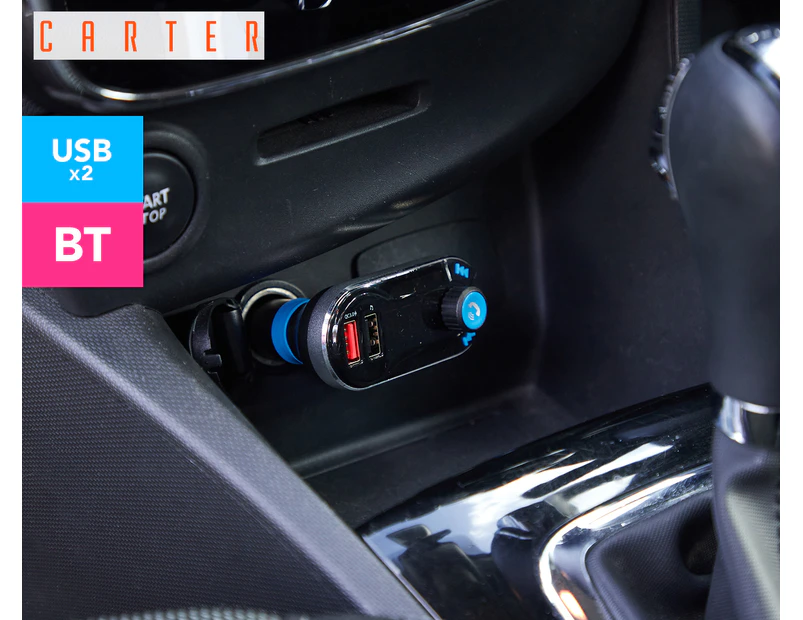 Carter 4-in-1 Bluetooth FM Transmitter Dual Port 2.1 Car Charger