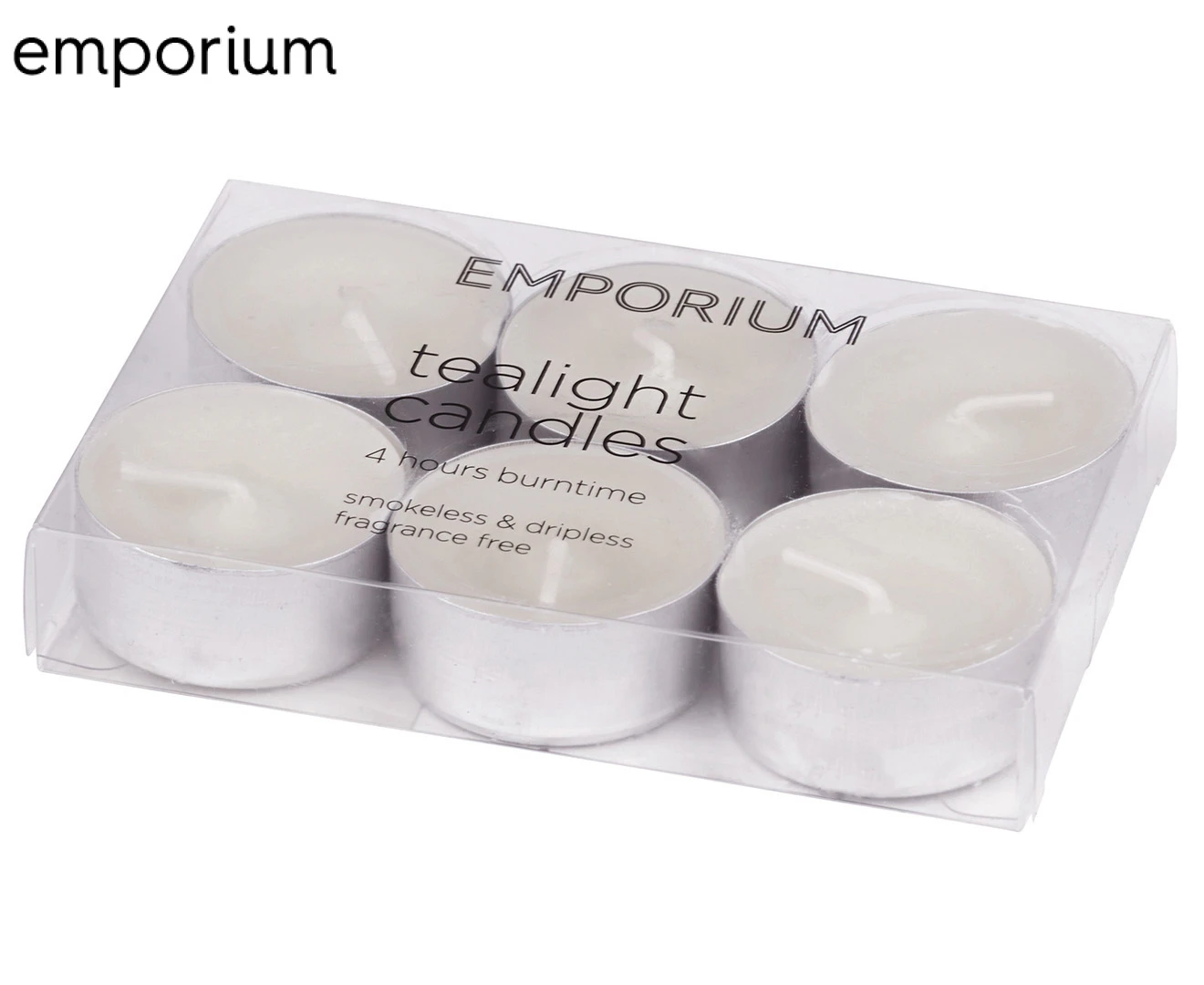 Emporium Tealight Candle 6-Pack - White