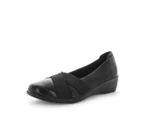 Aerocushion Marlise Memory Foam Sock Flexible Outsole Lightweight Flat Shoe - Black Patent