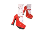 Red High Heel Platform Adult Shoes