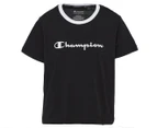 Champion Women's Panel Tee / T-Shirt / Tshirt - Black