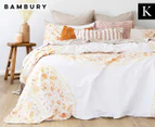 Bambury Avalon King Bed Quilt Cover Set - White/Orange