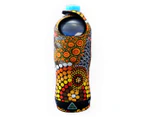Water Bottle Cooler Aboriginal Design   - Colours of the Land Design - Colin Jones