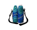 Water Bottle Cooler Aboriginal Design  - Wet Design -  Luther Cora