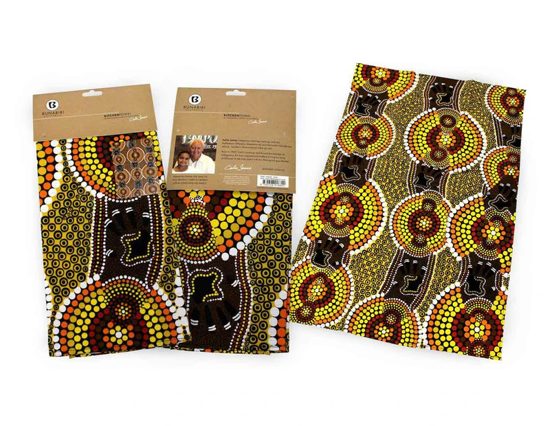 Kitchen Towel Aboriginal Design- Belonging To Land Design - Colin Jones