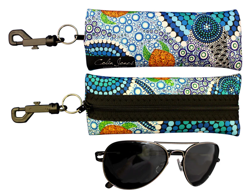 Glasses Case Aboriginal Design - Colours of the Reef Design - Colin Jones
