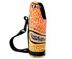 Water Bottle Cooler Aboriginal Design  - Snakes Dreaming Design - Valma Nakamarra White