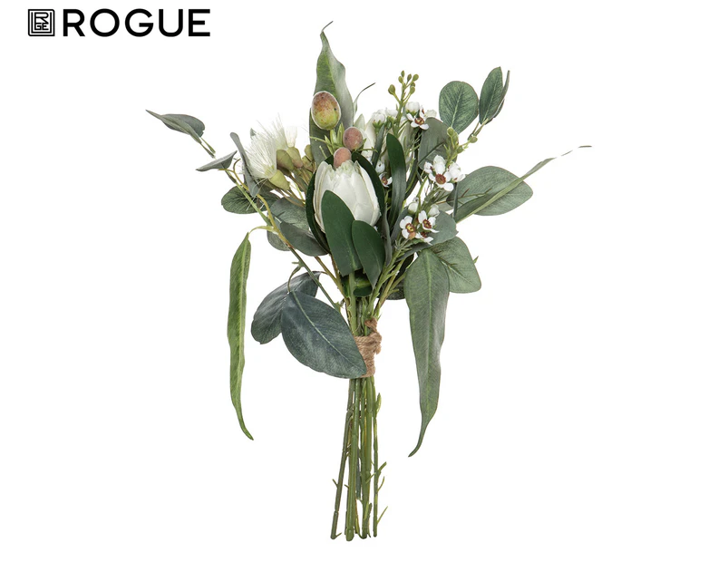 Rogue 33cm Australiana Mix Bouquet Faux Flowers - Green/White