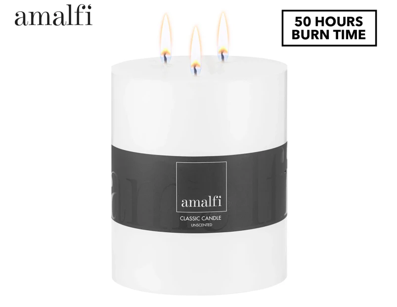 Amalfi 15cm Candlelight Classic Wide 3-Wick Pillar Candle - Unscented