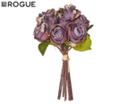 Rogue 28cm Rose/Hydrangea Bouquet Faux Flowers - Purple