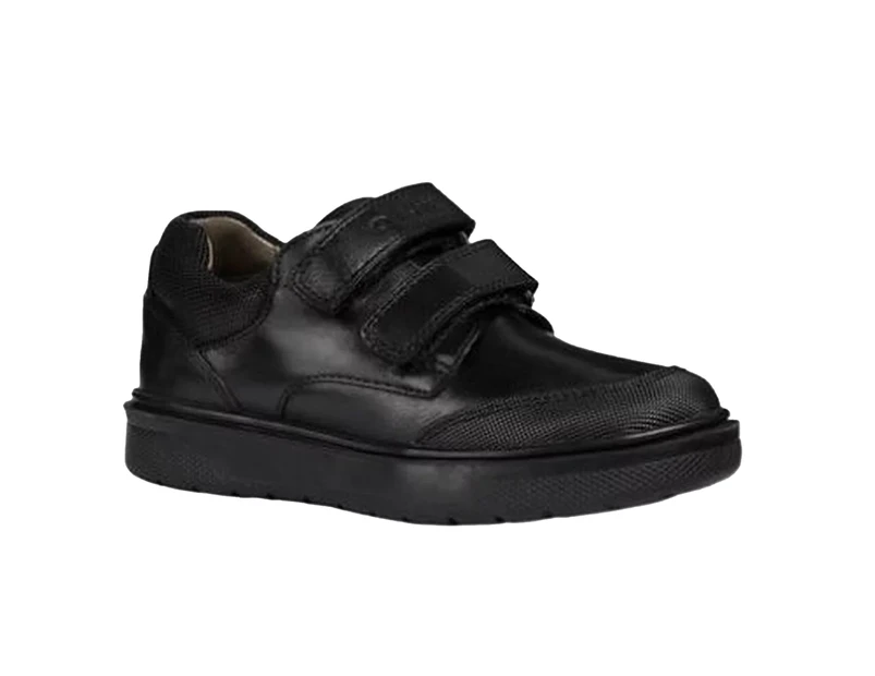 Geox Boys Leather Riddock Touch Fastening Shoe (Black) - FS6597