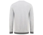 Front Row Unisex Adults Striped Cuff Sweatshirt (Heather Grey/Navy) - PC3975