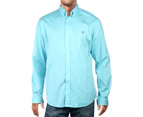 Ralph Lauren Mens Cotton Twill Blue Button-Down Shirt