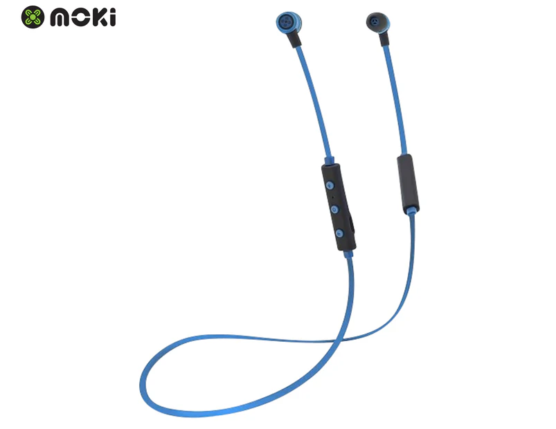 Moki Freestyle Bluetooth Wireless Earphones - Blue
