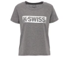 K-Swiss Women's Lilith Tee / T-Shirt / Tshirt - Flint Grey Heather
