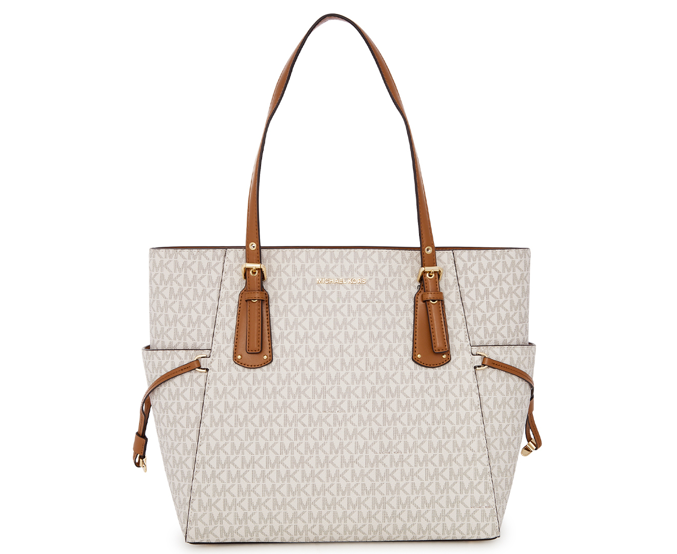 Michael Kors Voyager East West Signature Tote - Vanilla | Catch.com.au