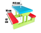 Outdoor Garden Kids Children Picnic Table Set Play Toy with Umbrella