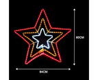 Three Colour Christmas Star Light Display with Controller - 6m