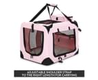 Pet Dog Cat Soft Crate Folding Puppy Travel Cage Medium Size   Pink 5