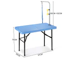 Pet Dog Grooming Table with Portable Handle and Adjustable Button Blue 75cm