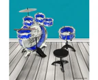 Jazz Drum Play Set 9Pcs for Kids Musical Instrument, Blue
