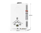 MAXKON 520L per Hr Portable Outdoor Gas Water Heater Instant Shower 鈥?White