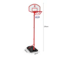 2.7m Adjustable Kid Basketball System Hoop Stand Backboard Basketball Set