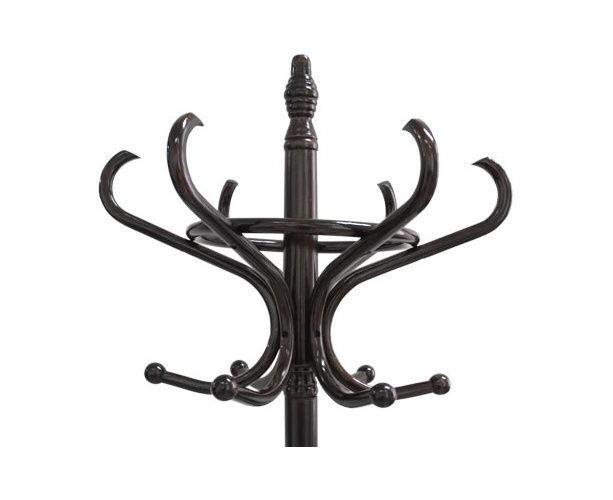 Wooden Coat Rack Stand 12 Hook Clothes Hat Hanger Umbrella Hall Tree  Organizer Walnut Black