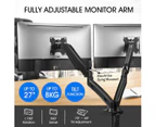 Fully Adjustable Dual Monitor Arm Smooth Gas Spring Movement