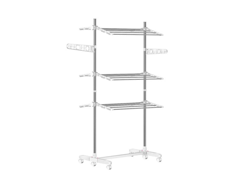 Luxsuite Adjustable And Foldable Clothes Drying Rack With 6 Wheels