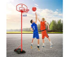 2.7m Adjustable Kid Basketball System Hoop Stand Backboard Basketball Set