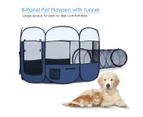 8 Panels Pet Playpen Dog Cat Tent Kennel Crate Cage Enclosure With Tunnel