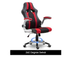 Racing Style Gaming Office Chair with Adjustable Armrest   Red and Black