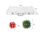 500 Holographic Butterfly Chips Professional Poker Card Game Play Set Casino Dice Aluminium Case