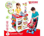 24 Pcs Kids Supermarket Pretend Play Set Toys Children Toddler Gift w/Shopping Trolley